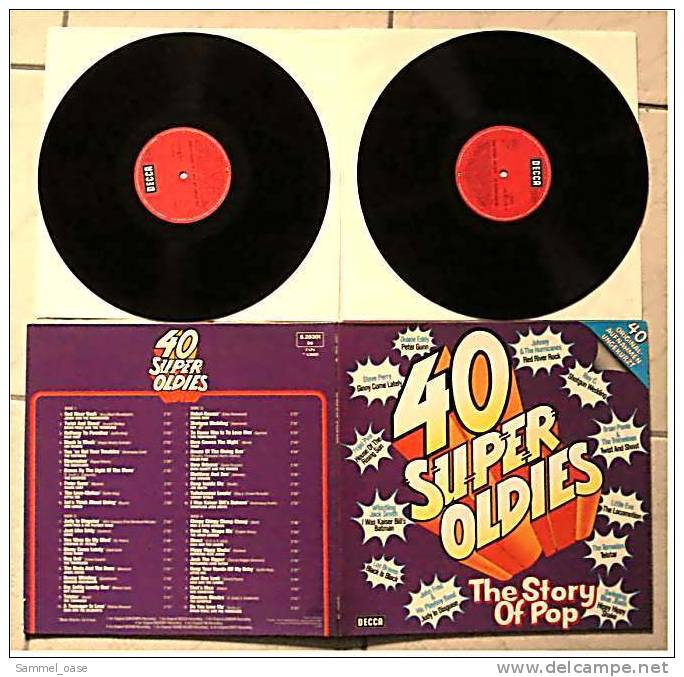 2 LP`s  40 Super Oldies - The Story Of Pop  , Von DECCA  -   6.28301 -  Von 1974 - Disco, Pop