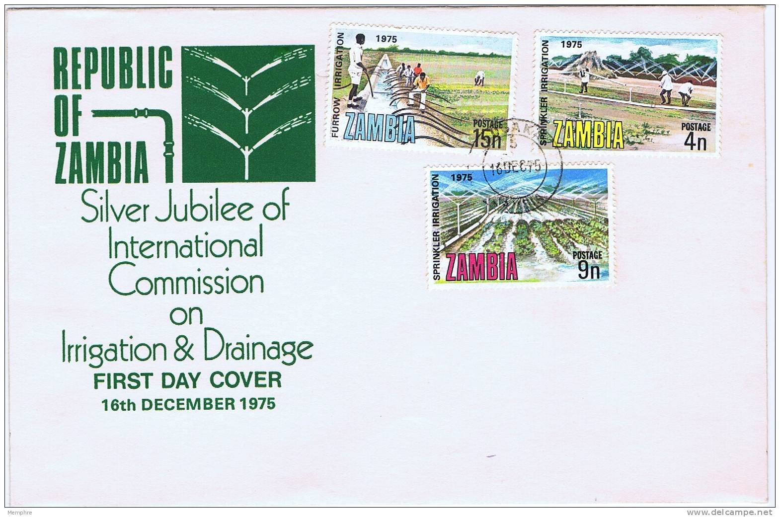 1975  International Commisssion On Irrigation And Drainage   Unaddressed FDC - Zambia (1965-...)
