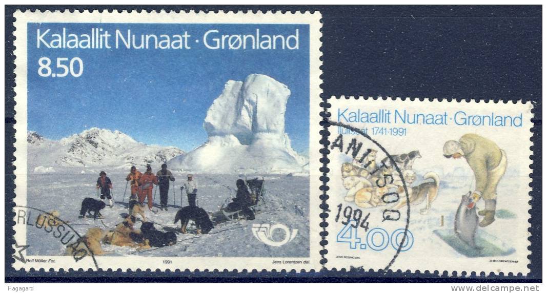 #Greenland 1991. 2 Different. Cancelled(o) - Used Stamps