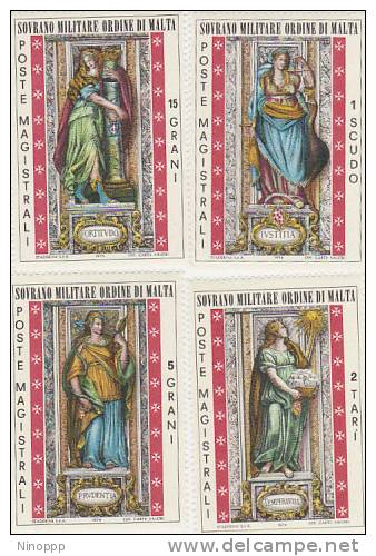 SMOM-1974 The 4 Virtues 100-103 MNH - Malte (Ordre De)