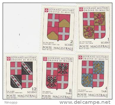 SMOM-1980 Arms 3rd Issue 175-179 Set MNH - Malte (Ordre De)