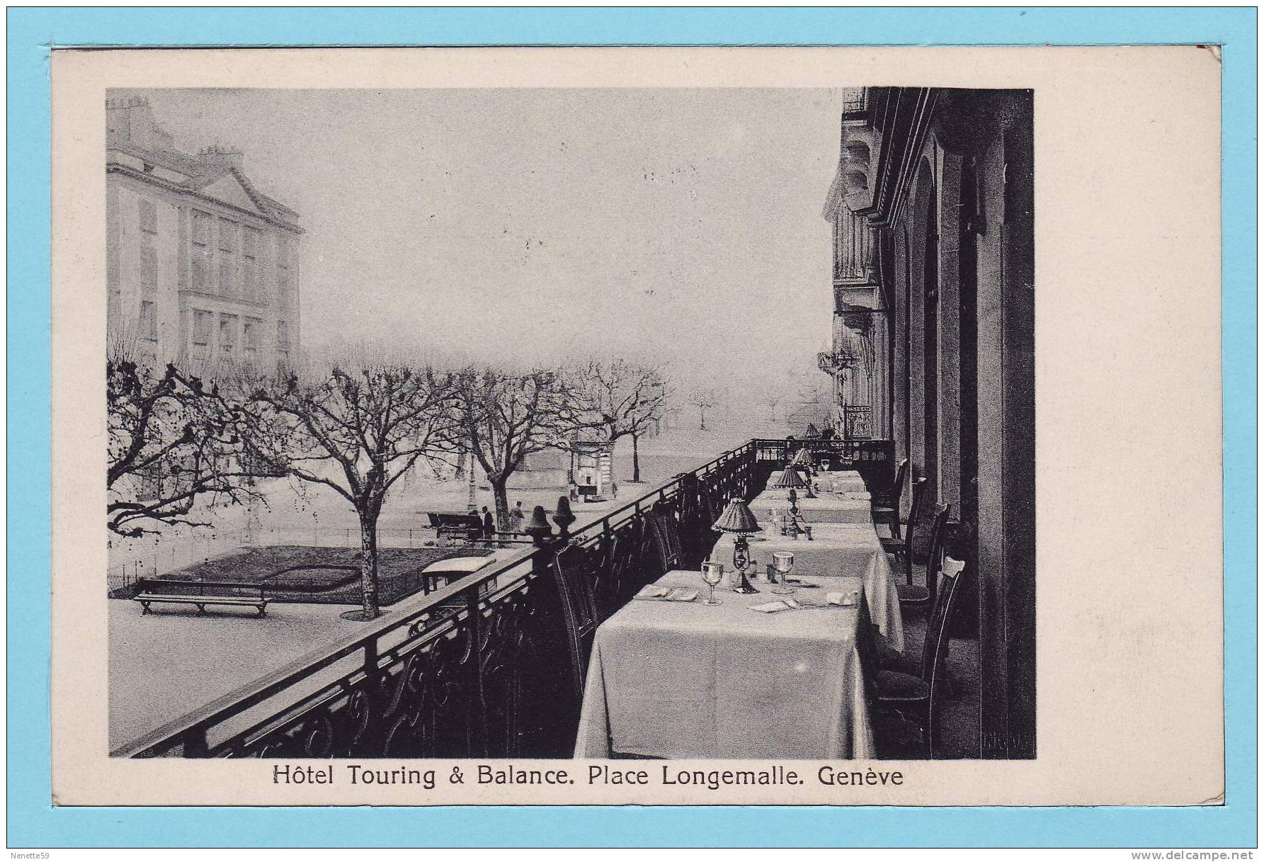 GENEVE - Hôtel Touring & Balance - Place Longemalle ( Les Tables Sur Le Balcon ) 1925 - Genève