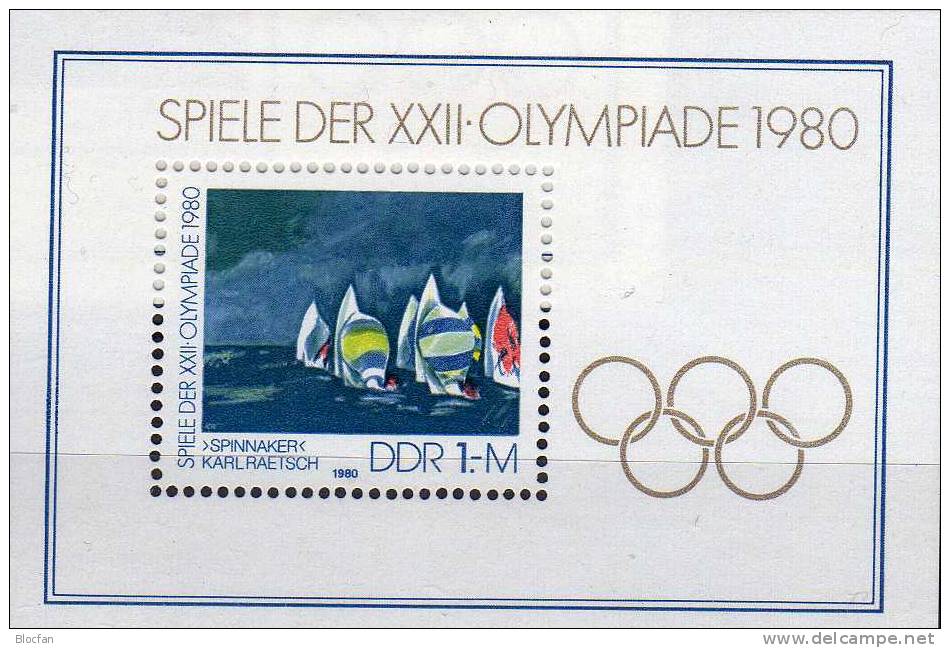 Abart Olympia Schäumende Welle DDR 2531, Block 60 Plus 60 I ** 45€ Gemälde Segel M/s Error On The Stamp Sheet Bf Germany - Variétés Et Curiosités