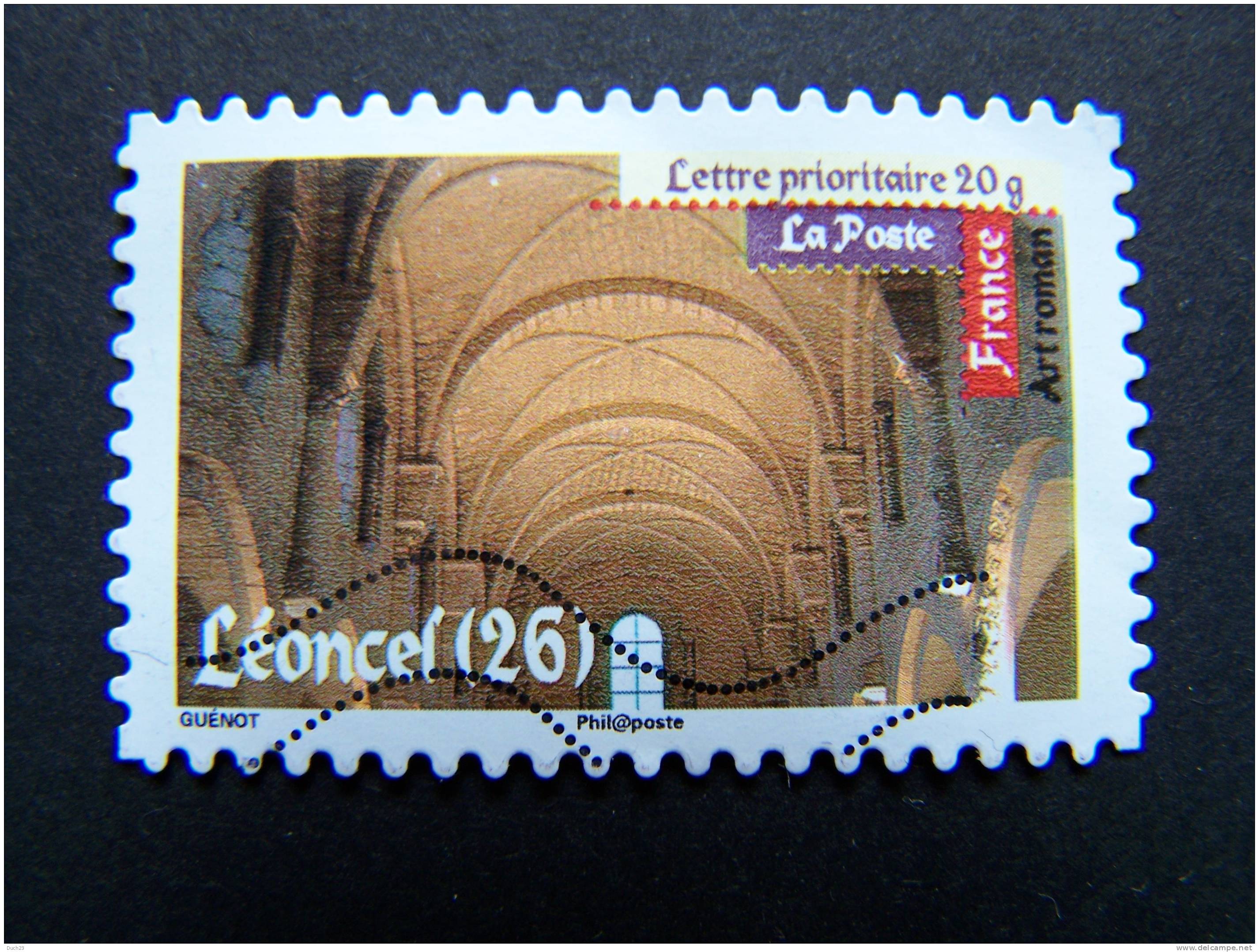 OBLITERE FRANCE ANNEE 2010 N° 456 SERIE ART ROMAN LEONCEL DROME  AUTOCOLLANT ADHESIF - Oblitérés