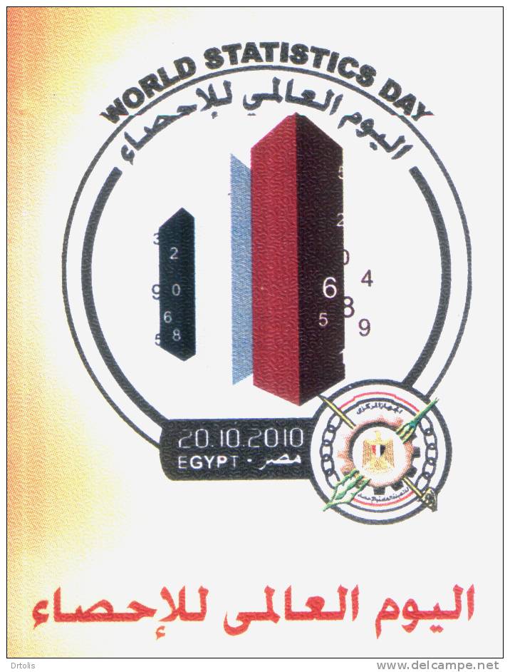 EGYPT / 2010 / WORLD STATISTICS DAY / FDC / VF/ 3 SCANS. - Briefe U. Dokumente