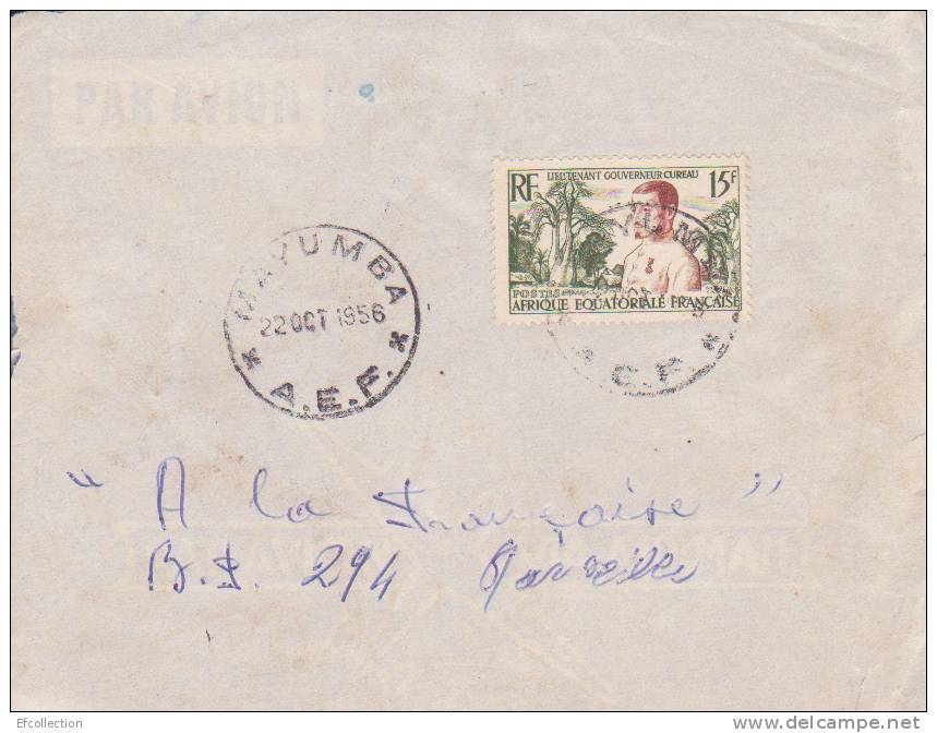 MARCOPHILIE - MAYUMBA ( Petit Bureau ) GABON - 1956 - COLONIES - A.E.F - N°230 - AVION - LETTRE - Autres & Non Classés