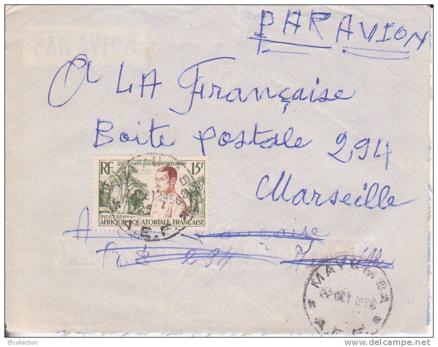 MARCOPHILIE - MAYUMBA ( Petit Bureau ) GABON - 1956 - COLONIES - A.E.F - N°230 - AVION - LETTRE - Autres & Non Classés