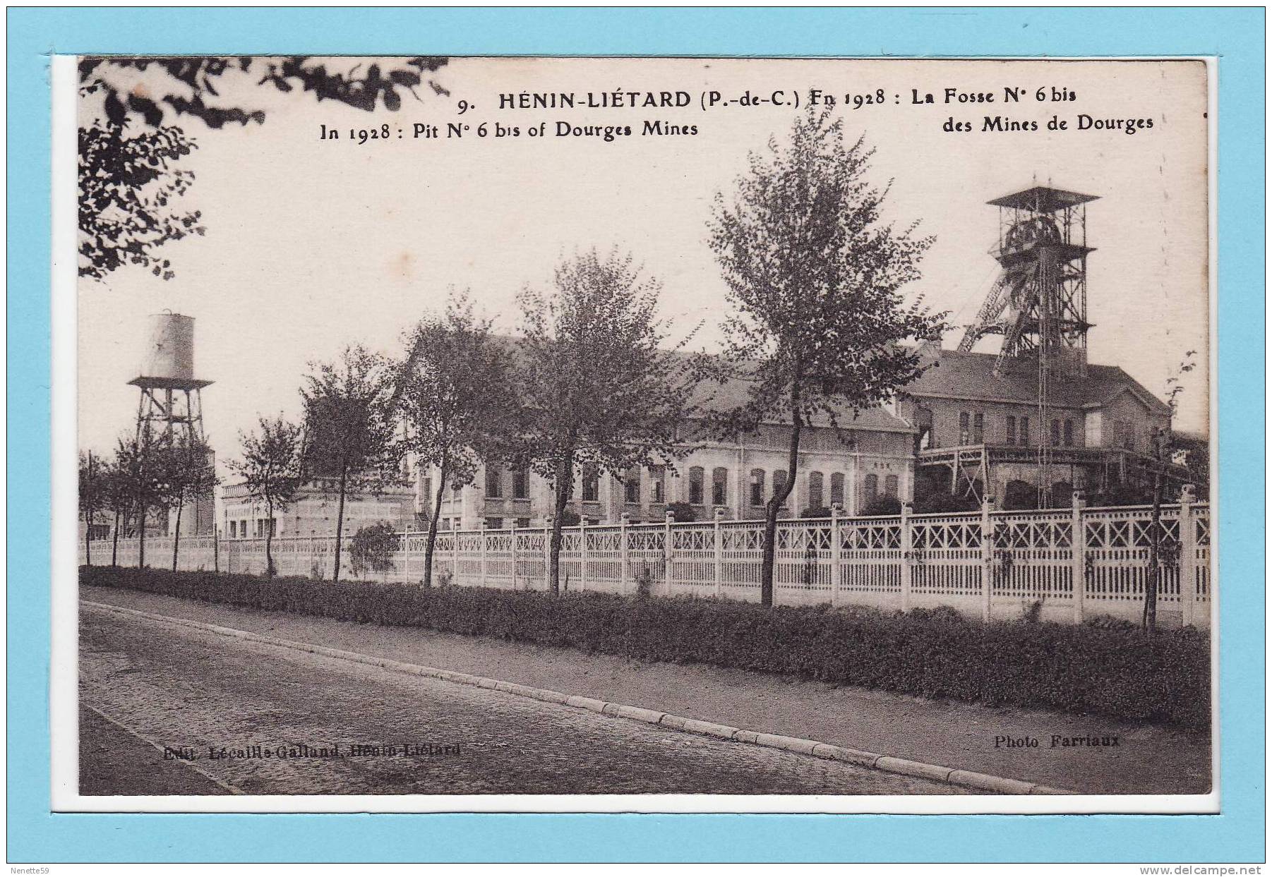 HENIN LIETARD En 1928 La Fosse N° 6 Bis Des Mines De DOURGES - Autres & Non Classés