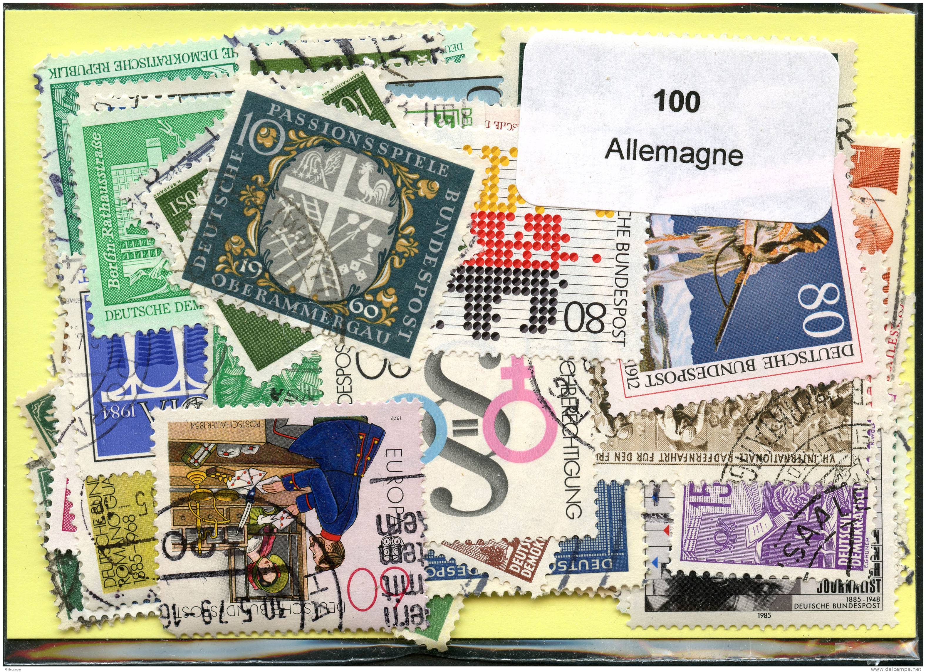 Lot 100 Timbres Allemagne - Vrac (max 999 Timbres)