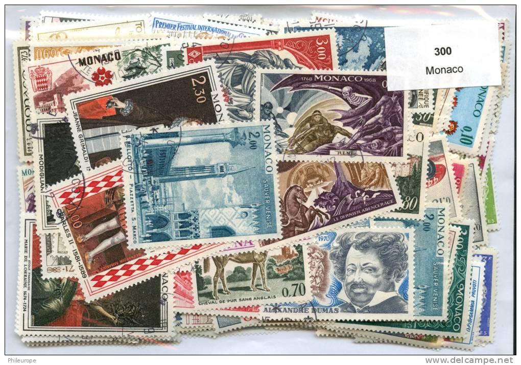 Lot 300 Timbres Monaco - Mezclas (max 999 Sellos)