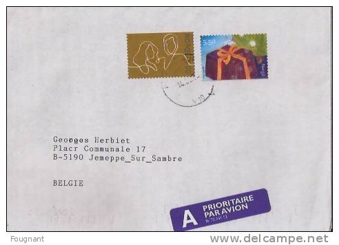 NORVEGE:2006 Enveloppe Envoyée En Belgique Avec Timbres Cadeaux.(2 Timbres). - Storia Postale