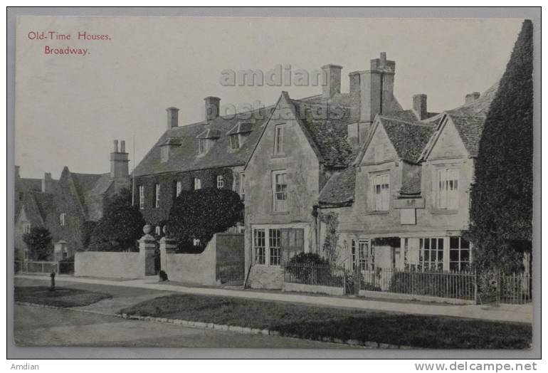 BROADWAY / UK Worcestershire Old Time Houses Vintage Postcard Ca 1910s   [p1515] - Andere & Zonder Classificatie