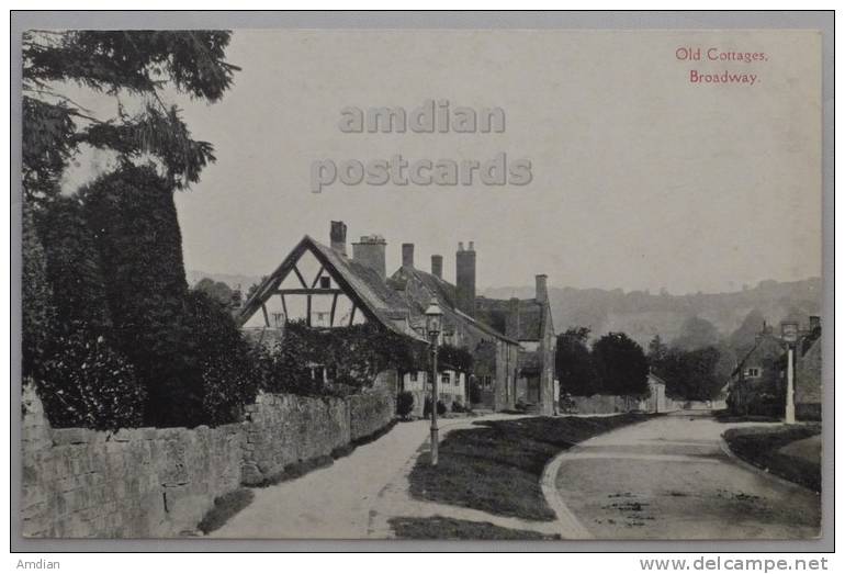 BROADWAY / UK Worcestershire Old Cottages Vintage Postcard Ca 1910s    [p1516] - Sonstige & Ohne Zuordnung