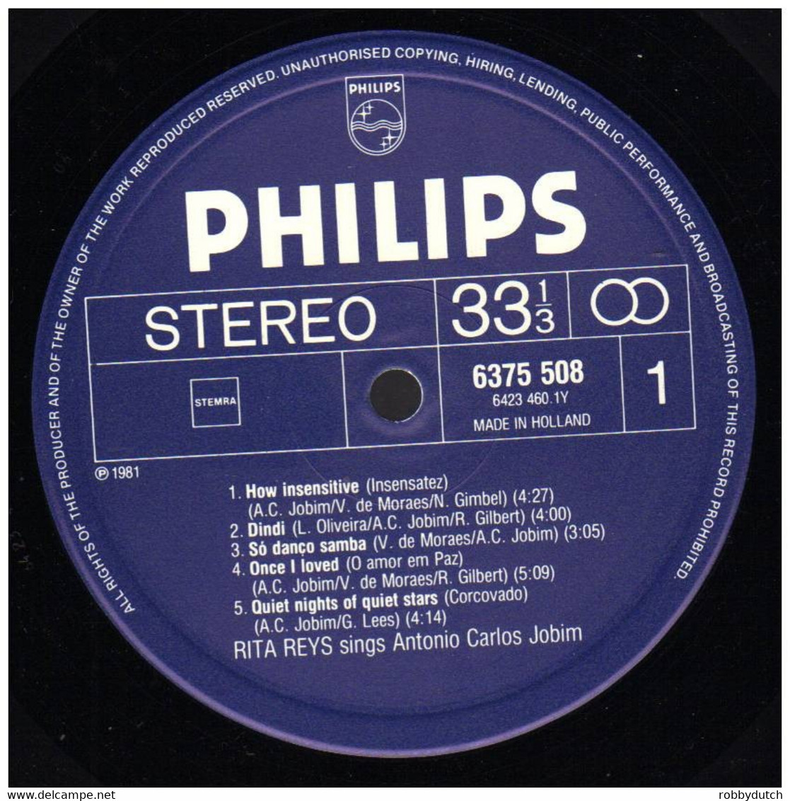 * LP *  RITA REYS SINGS ANTONIO CARLOS JOBIM (aangeboden Door Joppe En Schooneman B.v.) - Jazz