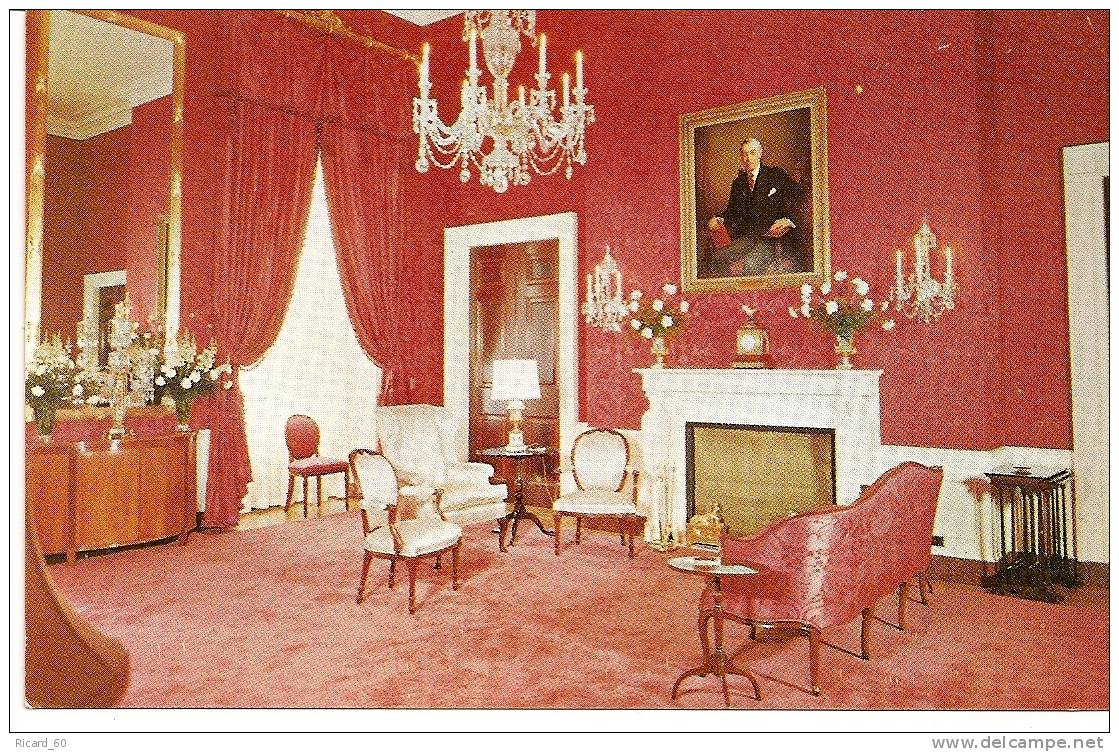 Carte Postale, Washington Dc, Maison Blanche, White House,the Red  Room, Salle De Réception - Washington DC