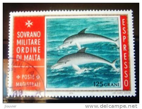 Timbre : Dauphins. Ordre De Malte. SMOM - 1975. Sassone - Espresso N° 1. - Dolphins