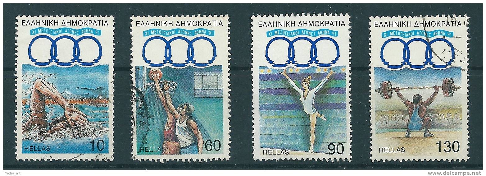 Greece 1991 Mediterranean Games Athens 1991 4 Vals (miising High Value) Used Fine  V11061 - Used Stamps