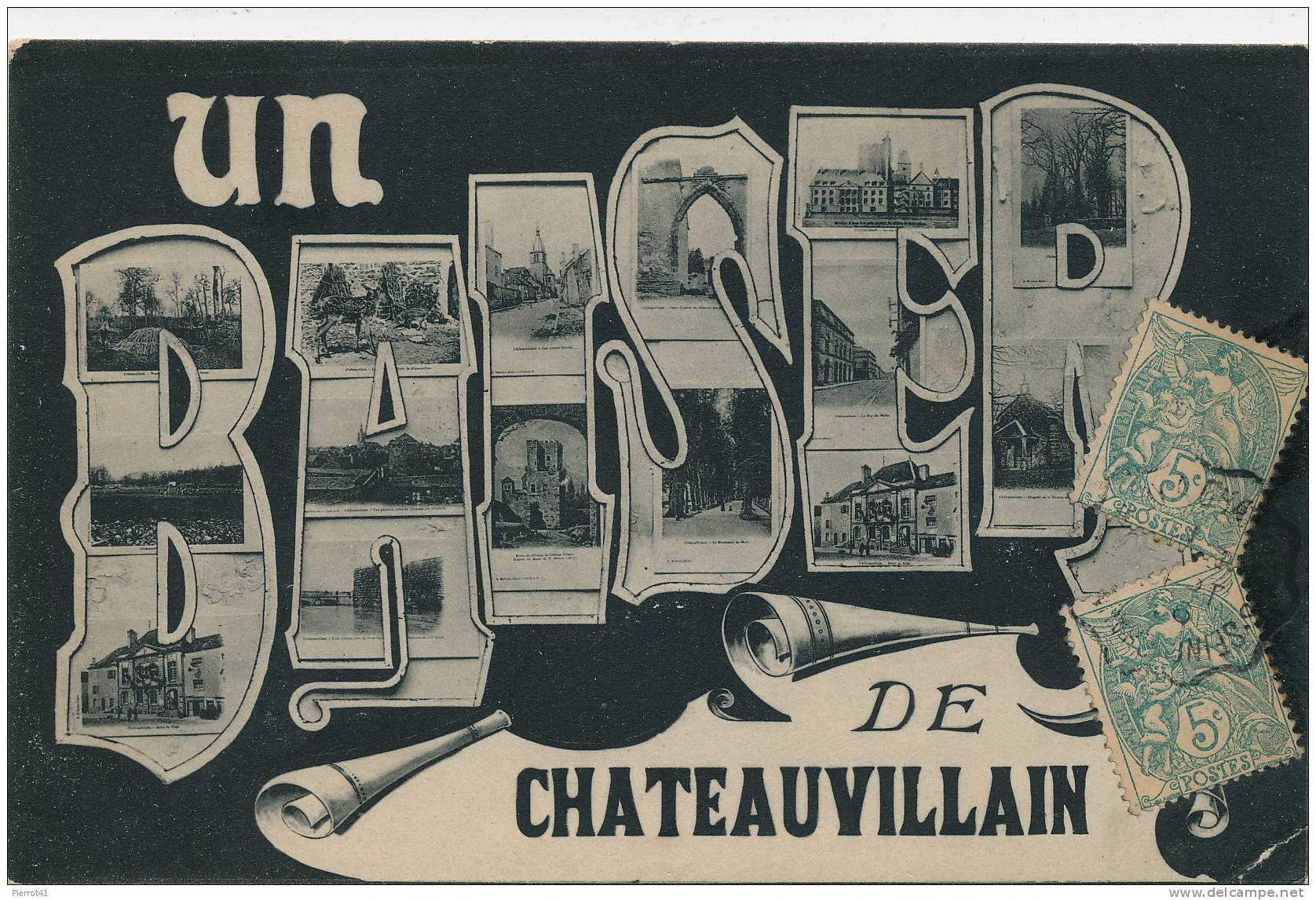 Un Baiser De CHATEAUVILLAIN - Jolie Carte Vues Multiples écrite En 1906 - Chateauvillain