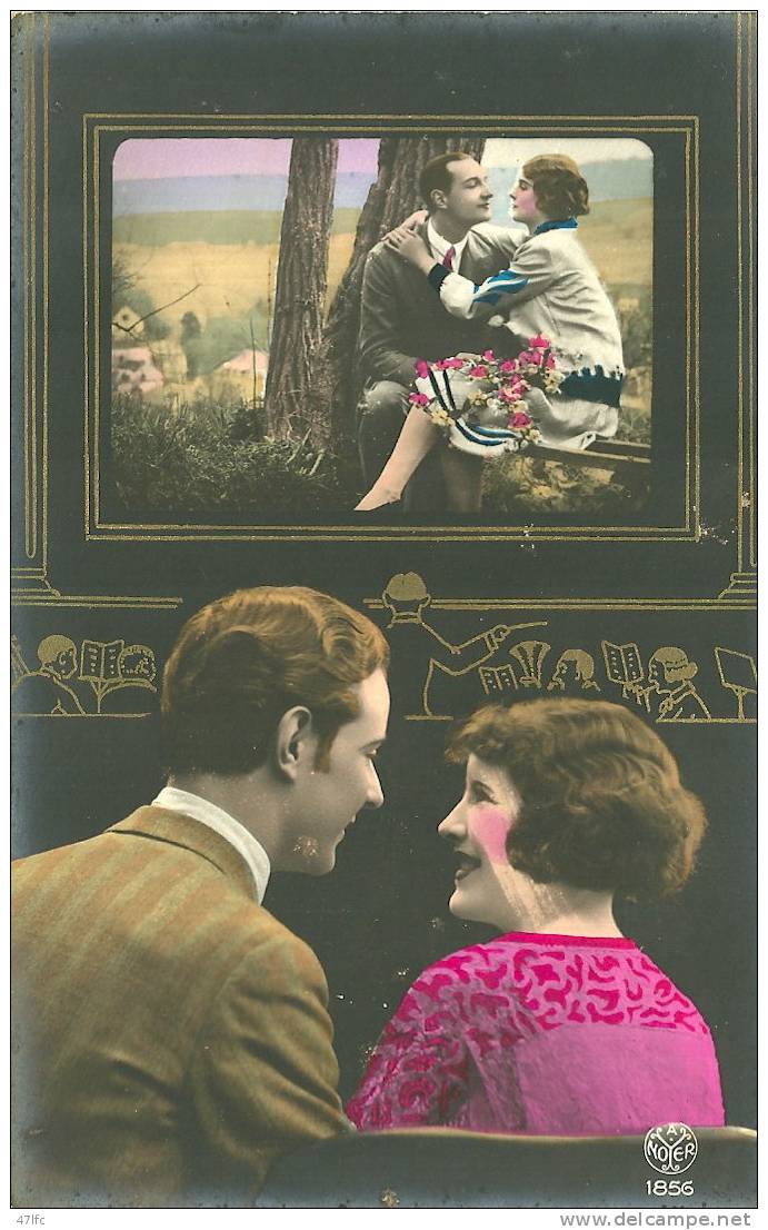 CPA Fantaisie - Les Amoureux Au Cinéma (5) - Ed.  A. Noyer - TBE - Couples