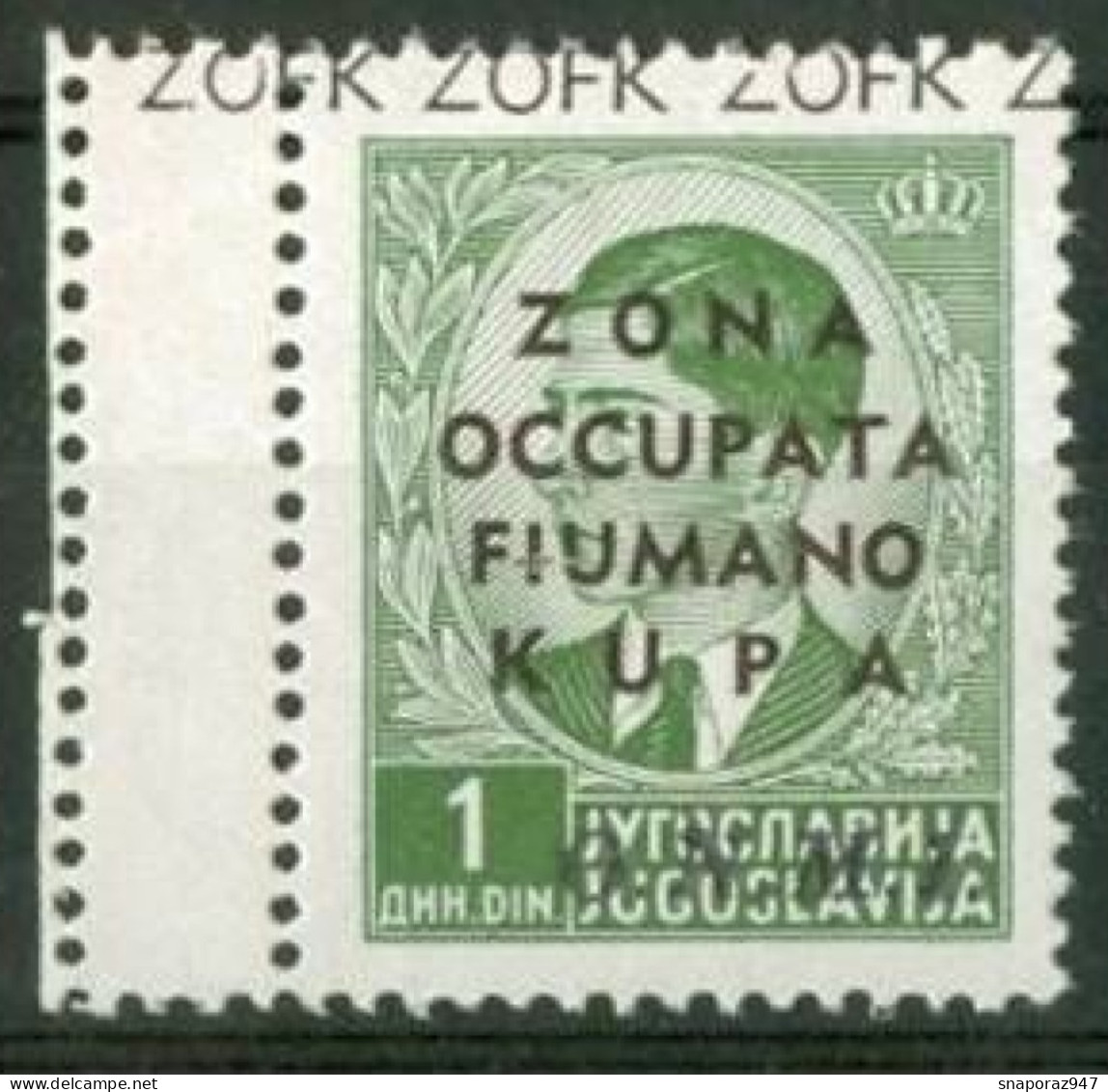 1941 Fiumano Kupa O.M.N.I.Soprast.Spostata In Basso Sas.33b Gomma Integra MNH** - Fiume & Kupa