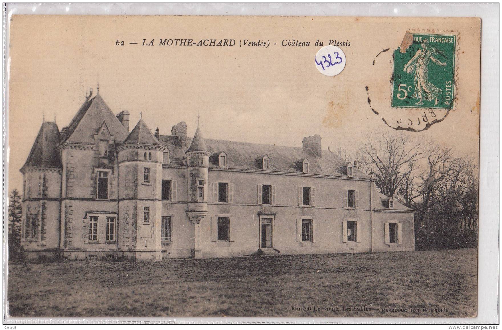 CPA - 4323-85 - La Mothe Achard - Château Du Plessis-Envoi Gratuit - La Mothe Achard