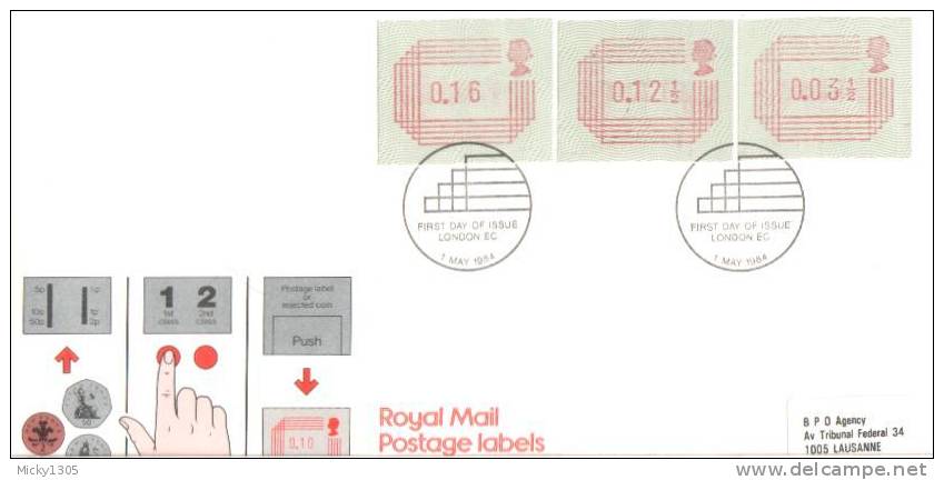 GB - Automatenmarken / Postage Labels FDC London (g029) - 1981-1990 Decimal Issues