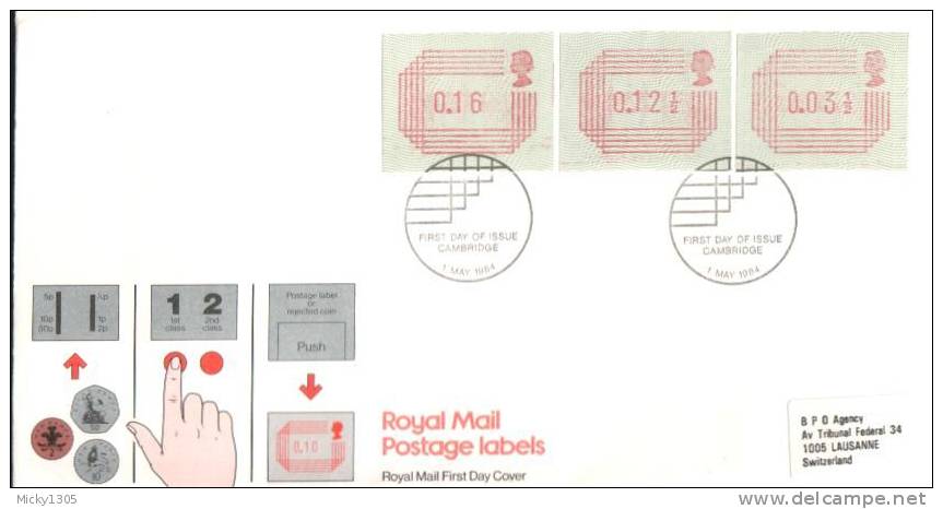 GB - Automatenmarken / Postage Labels FDC Cambridge (g030) - 1981-1990 Decimal Issues
