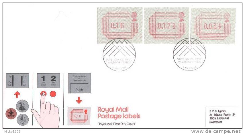 GB - Automatenmarken / Postage Labels FDC Windsor Berks (g031) - 1981-1990 Decimal Issues