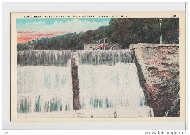 SWITZERLAND LAKE AND FALLS, FLEISCHMANNS , CATSKILL MTS. NY NEW YORK. Old PC . USA - Catskills