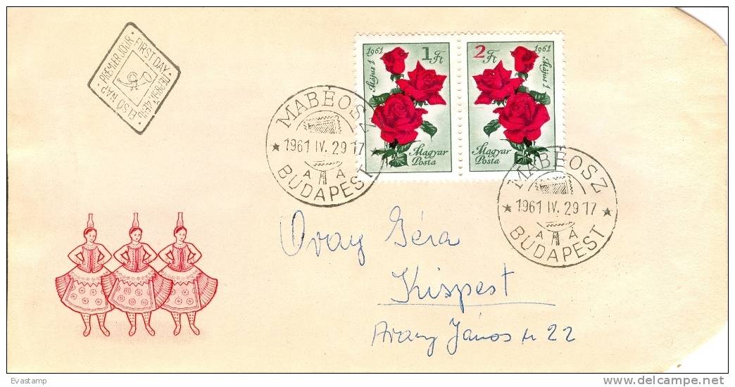 HUNGARY - 1961. FDC - Labor Day (Roses) - FDC
