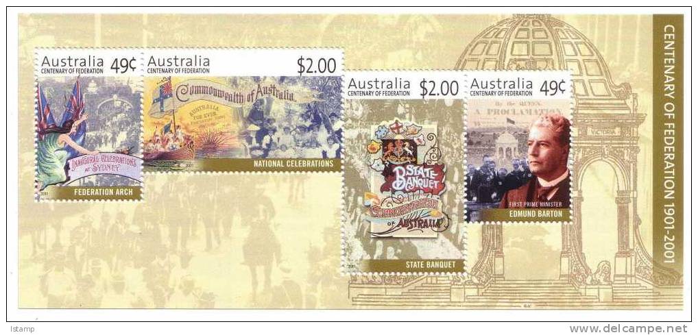 ⭕2001 - Australia CENTENARY Of Federation - Miniature Sheet Stamps MNH⭕ - Blocchi & Foglietti