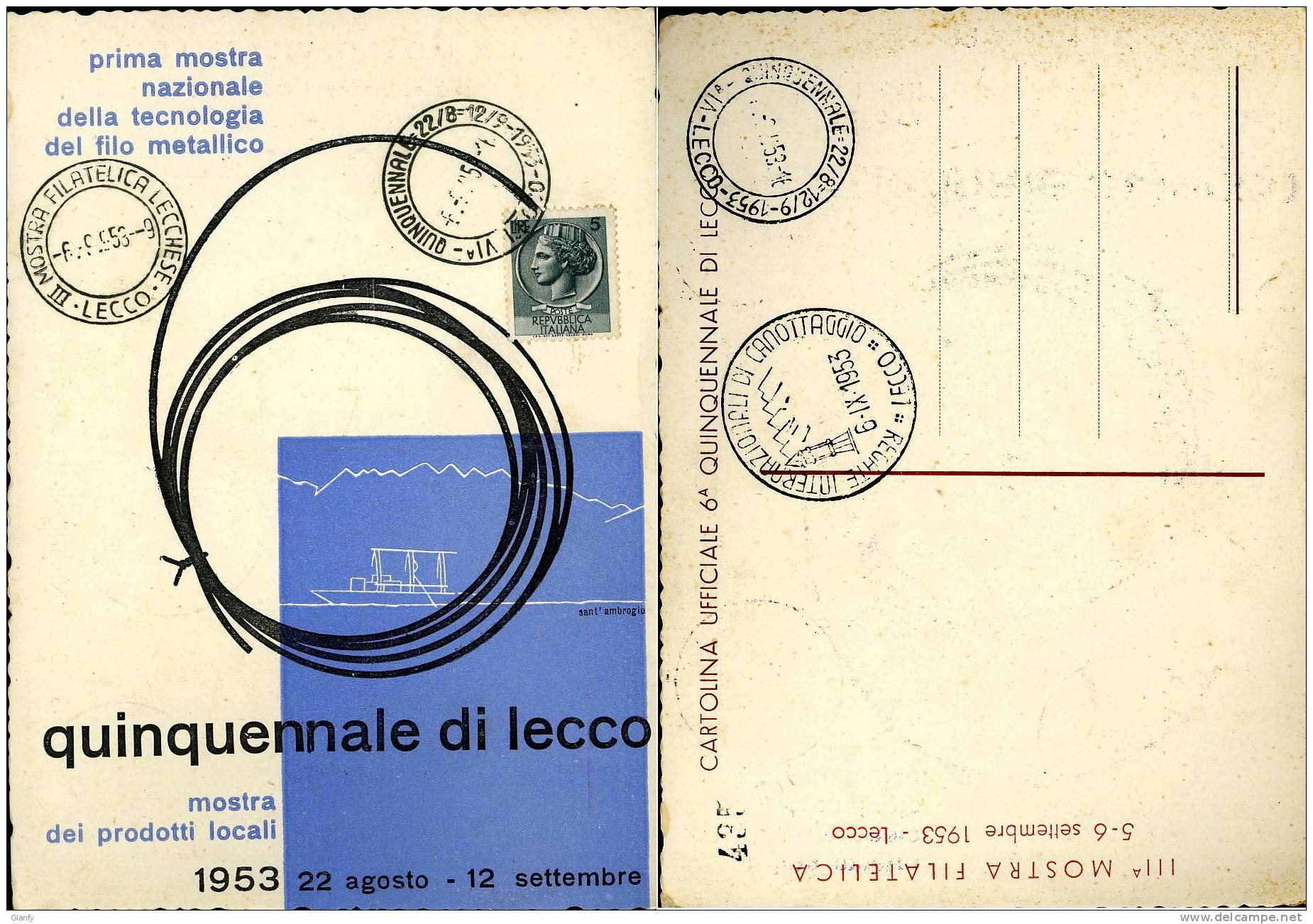 6a FIERA QUINQUENNALE LECCO 1953 ANN SPECIALE - Fairs