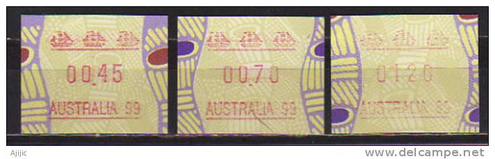 Australie. PhilExpo 99.  ATM/Frama Emis A L´occasion De L´Exposition Philatelique Internationale. 3 T-p Neufs ** - Vignette [ATM]