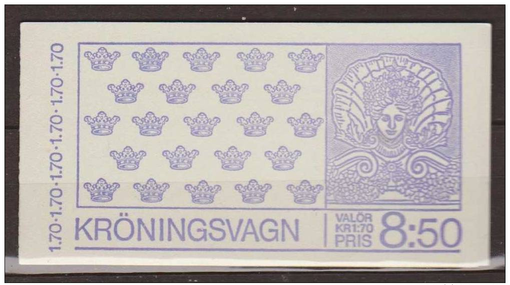 Sweden, Sverige, 1978, Coronation Carriage, Booklet H309, MH1044,  ***, MNH - 1981-..