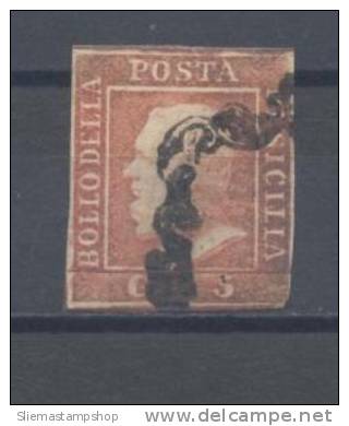 SICILY - 5GR. BRIGHT VERMILION, PLATE 2 - V4642 - Sicilia