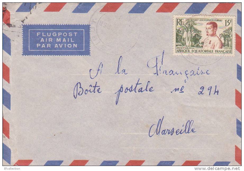 AEF,Oubangui,Fort Sibut Le 29/10/1956 > France,colonies,lettre,li Eutenant Gouverneur Cureau,15f N°230 - Otros & Sin Clasificación