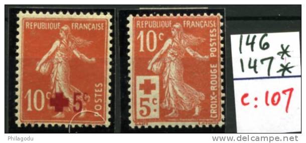 146**  147**   Semeuse   Croix Rouge     Cote 107  E - Unused Stamps