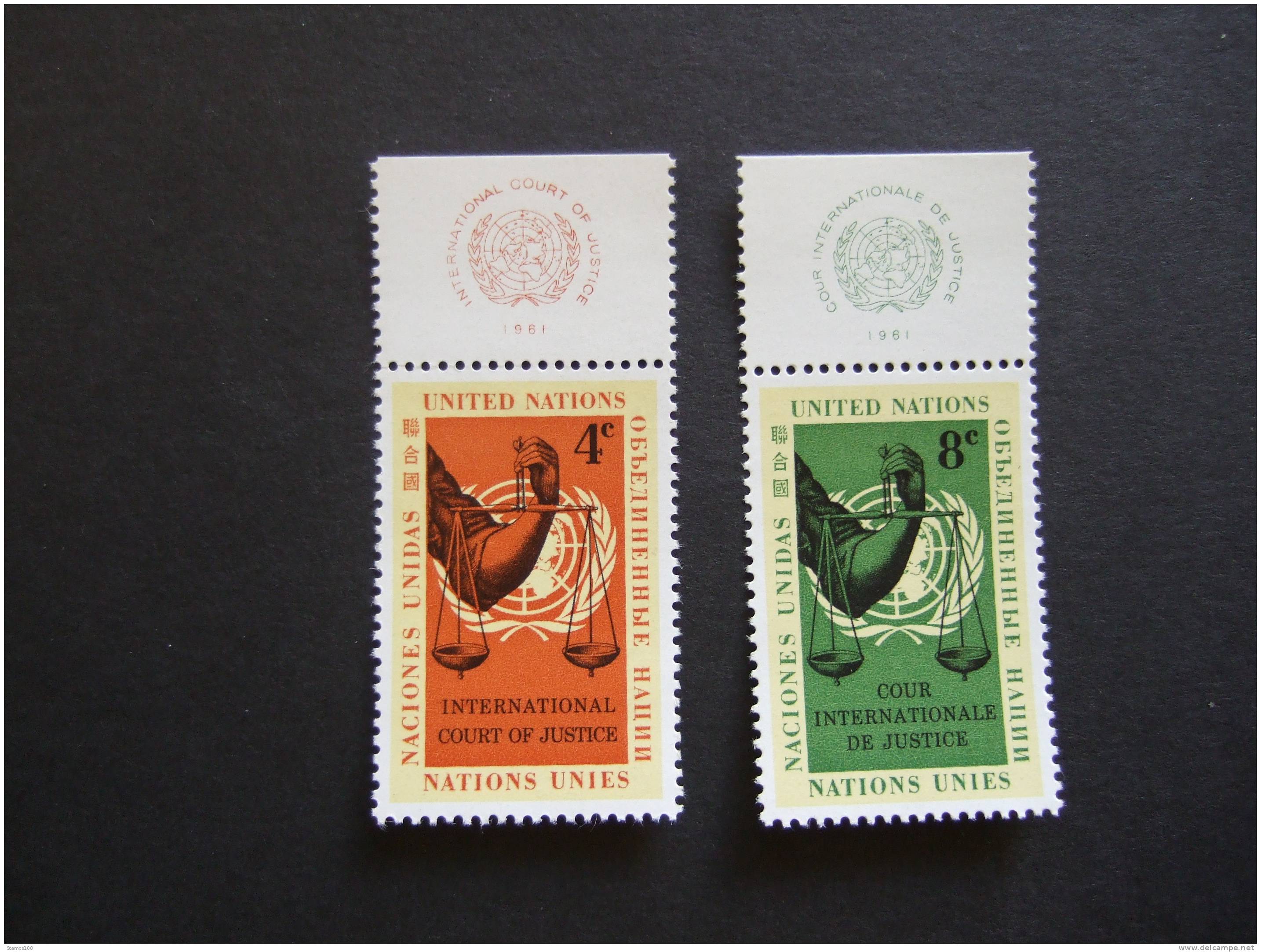 UNITED NATIONS NEW YORK, 1961,  Yv 88-89, WITH UN LOGO, MNH**, (P40-025) - Nuovi