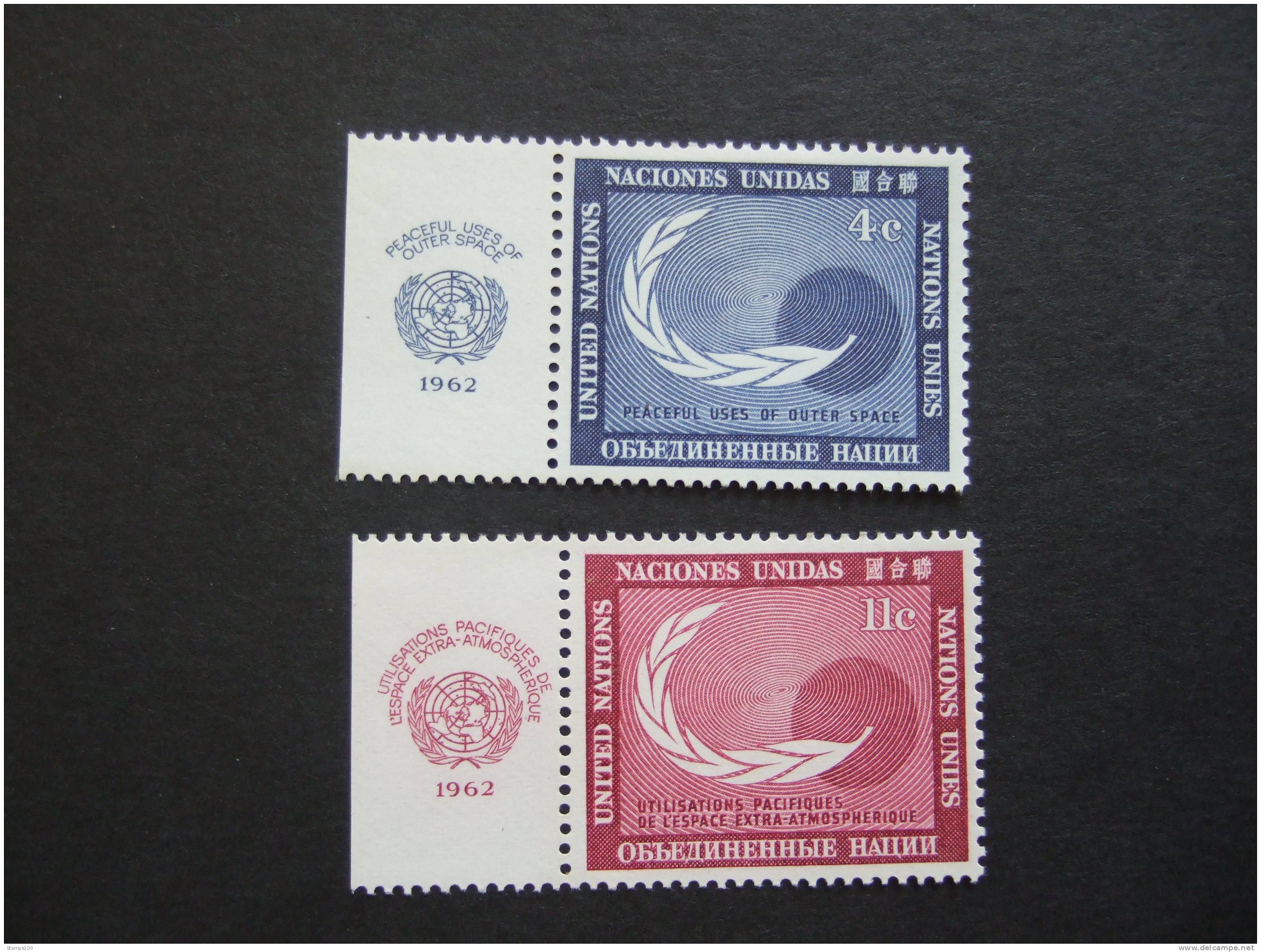UNITED NATIONS NEW YORK, 1962,  Yv 112-113, WITH UN LOGO, MNH**, (P40-025) - Andere & Zonder Classificatie