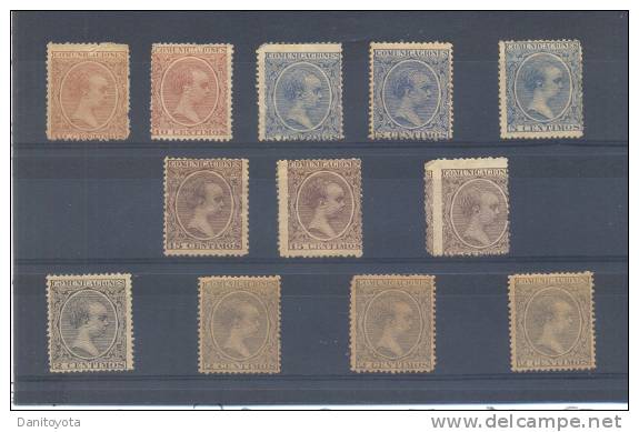 EDIFIL 213-214-215-217-219 "ALFONSO XIII TIPO PELON" - Unused Stamps