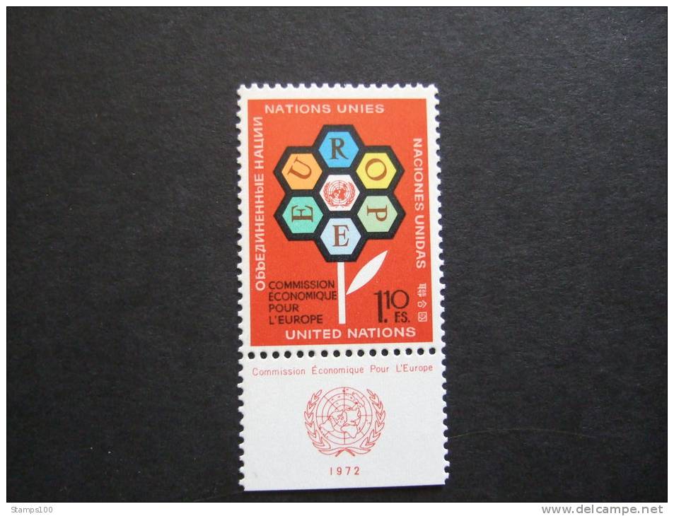 UNITED NATIONS GENEVA, 1972, Yv 27, WITH UN LOGO,  MNH** (P44-100) - Unused Stamps