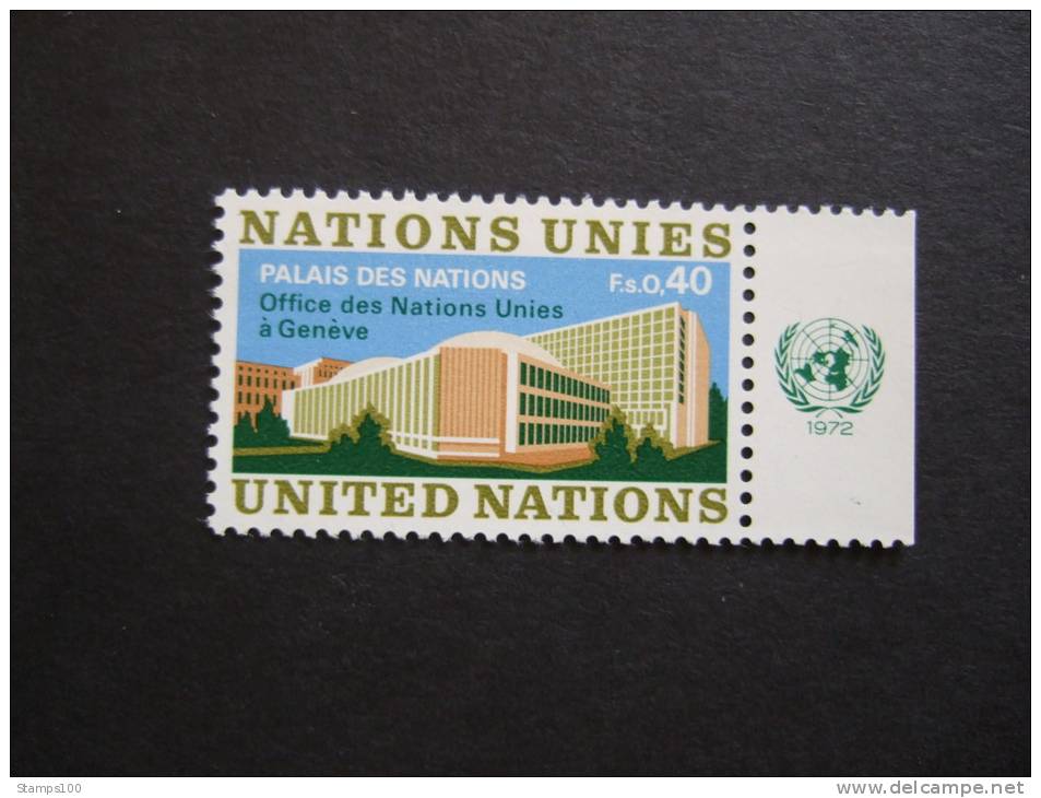 UNITED NATIONS GENEVA, 1972, Yv 22, WITH UN LOGO,  MNH** (P44-035) - Nuevos