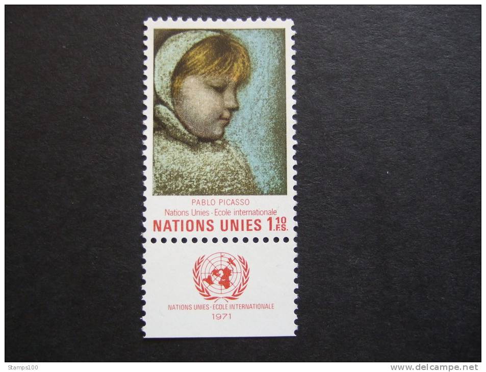 UNITED NATIONS GENEVA, 1971, Yv 21, WITH UN LOGO,  MNH** (P43-100) - Unused Stamps