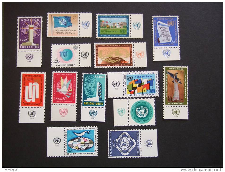 UNITED NATIONS GENEVA, 1969/1970, Yv 1-14, WITH UN LOGO,  MNH** (P43-1500) - Nuevos