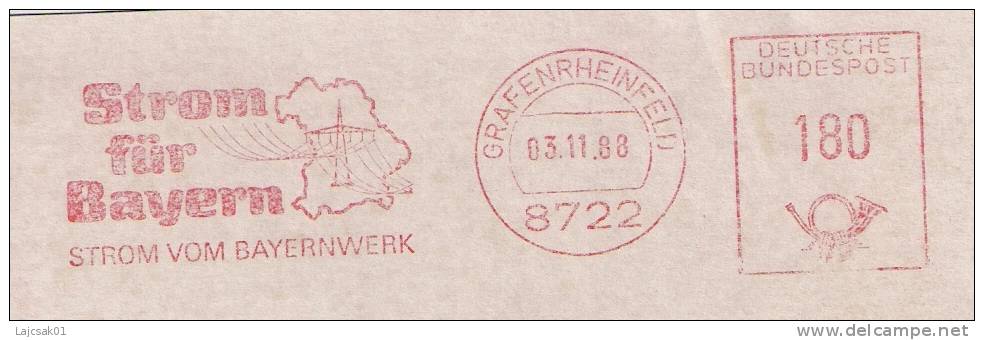 A3  Germany 1988. Machine Stamp Cut Fragment   Electricity - Elektriciteit