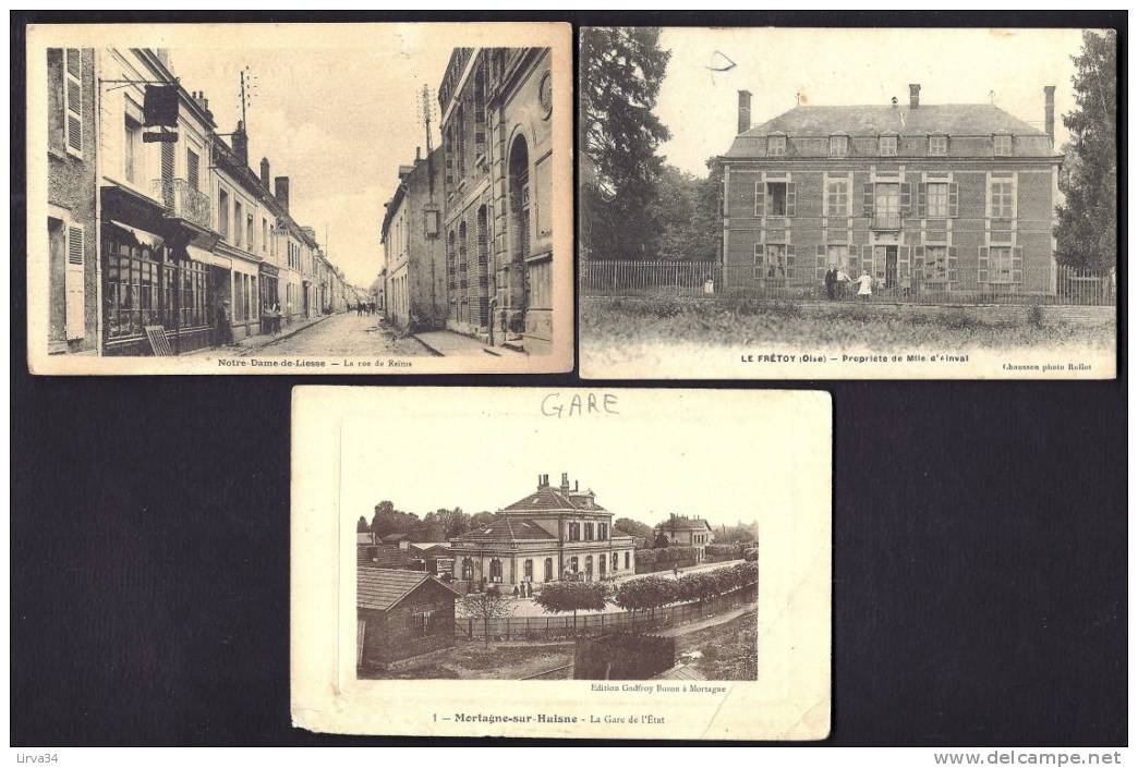 LOT 10 CPA  ANCIENNES- (+1)- FRANCE- VILLAGES- PETITES VILLES- TOUTES ANIMÉES A TRES ANIMÉES- 3 SCANS - 5 - 99 Cartes