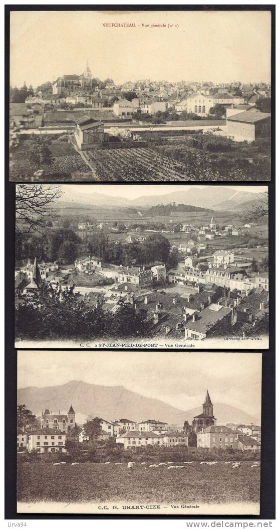 LOT 10 CPA  ANCIENNES- (+1)- FRANCE- SELECTION DE PETITS VILLAGES OU LIEUX DIVERS- 3 SCANS - 5 - 99 Cartes