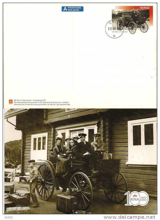 Norway 2007 KNA 100 Year - Car - Card - Maximumkarten (MC)