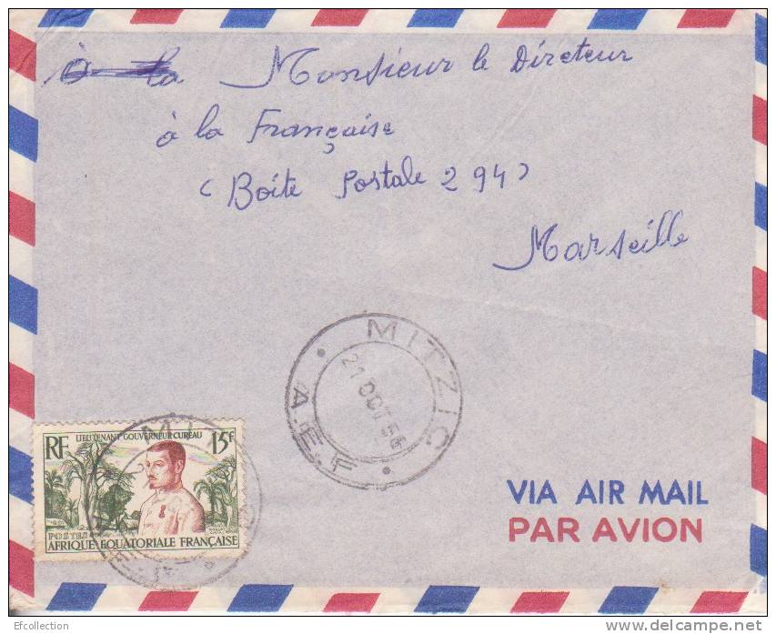 MITZIC ( PETIT BUREAU ) GABON - 1956 - Colonies Francaises - Lettre - Marcophilie - Autres & Non Classés