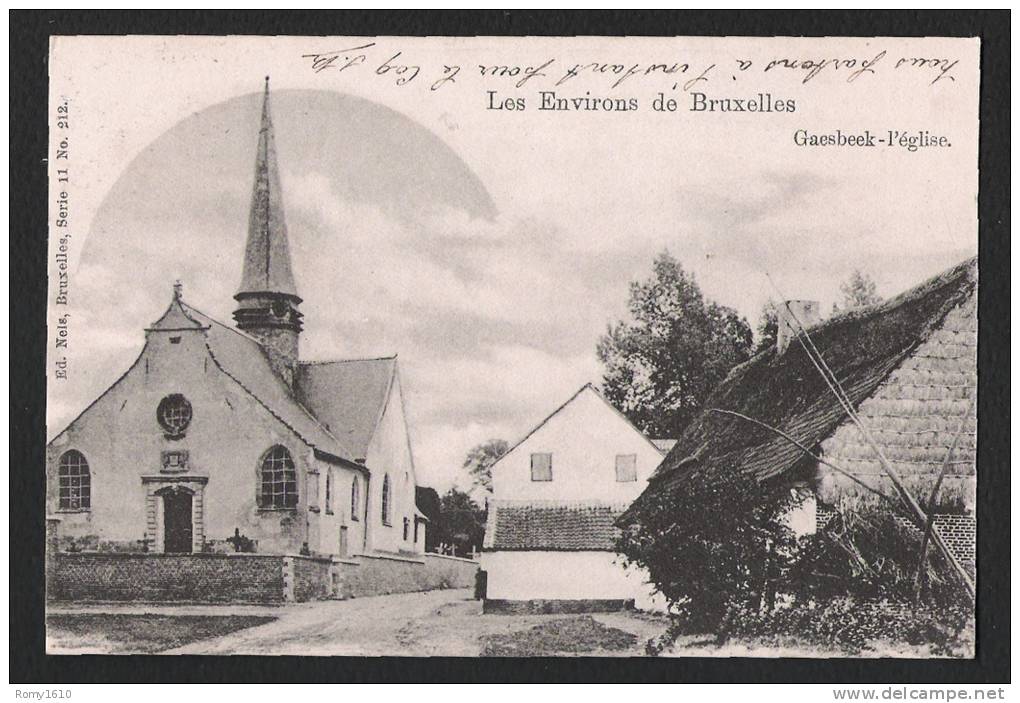 Les Environs De Bruxelles. Gaesbeek (Beersel) L'Eglise. Voyagée En 1901. Nels Série 11, N°212 - Beersel